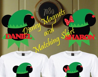 Minnie & Mickey Mouse Elf * Iron On * Disney Cruise Door * Magnet