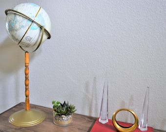 World Globe | Vintage Globe on Wood Stand | Cram's Imperial Globe | Travel Decor | Standing Globe | Map of World | Gift for Him | Gift