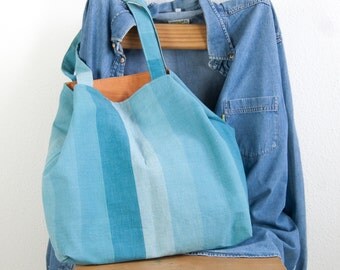 Turquoise beach tote bag, carry all everyday bag, tote bag, canvas tote, weekender bag, reusable shopping bag, market bag, large grocery bag