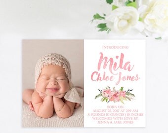 baby girl birth announcements template free