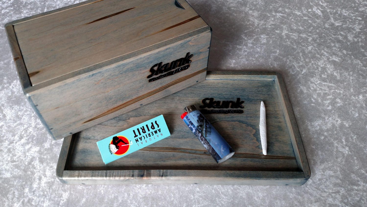Rolling tray and Rolling box stash box gift set for men
