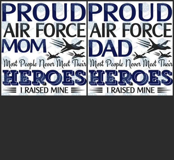 Download SVG & DXF design Set of 2 Proud Air Force Mom and Dad