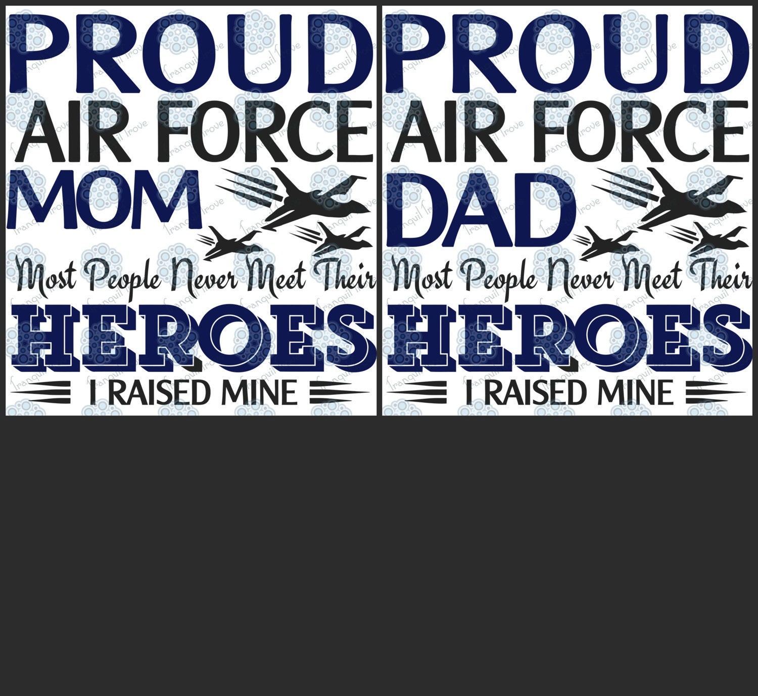 SVG & DXF design Set of 2 Proud Air Force Mom and Dad