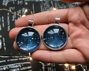 CUSTOM Glow-in-the Dark BIRTHDAY CONTELLATION Pendant Zodiac Necklace