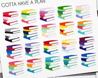 Planner Stickers Book Stack for Erin Condren, Happy Planner, Filofax, Scrapbooking