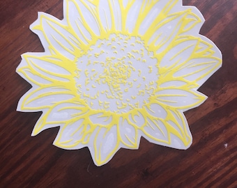 Sunflower decal|Flower decal|Car decal|Laptop decal|Black flower decal|Tumbler decal|Wildflower Decal|Sunflower Sticker|Wildflower Sticker