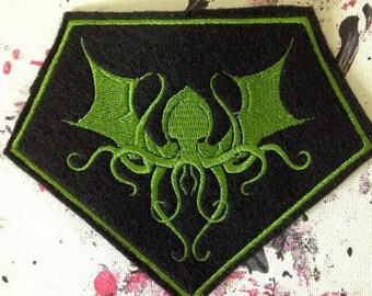 H.P. Lovecraft patch, Cthulhu embroidered patch/applique, octopus, Cthulhu wars, eye of Cthulhu, gift under 10, teen gift, horror gift