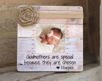 Godmother Frame Godmother Gift Godfather Godparents Frame Baptism Dedication Christening Gift Personalized Picture Frame