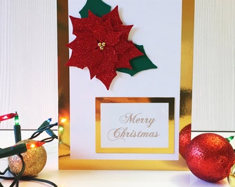 Poinsettia Christmas Card