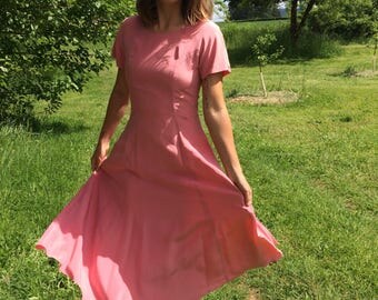 Vintage Dress // Vintage Party Dress // Pink Dress // Silk Dress // Vintage Laura Ashley Dress // Wedding Guest Outfit