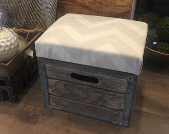 Vintage Milk Crate Ottoman