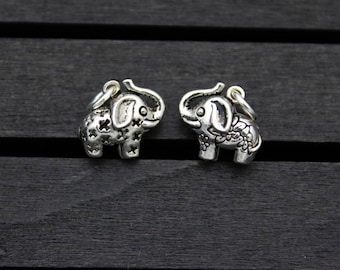 Sterling Silver Elephant Charm, Sterling Silver Elephant Pendant,Thai Silver Elephant jewelry