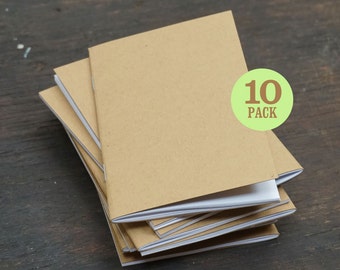 Kraft Notebooks, Bulk Notebooks, 3.5 x 5.5 Inches, Notebooks, Blank Pages, Sketchbook, Pocket Sized Notebooks, Small Journal, Plain Pages