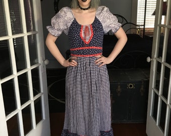 Vintage Jody T of California Prairie Dress 1970s