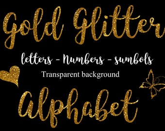 Gold glitter letters | Etsy