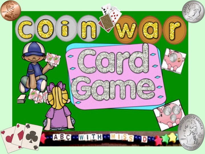 Math Coin War Card Game a teachermade resource
