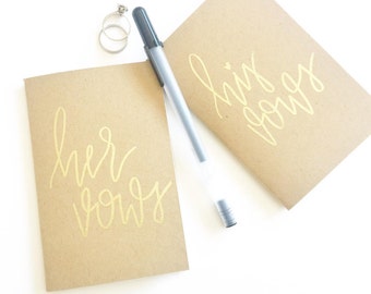 Vow Book; Gold Embossed Vow Book; Vow Journal; Wedding Detail Vow Book, His and Hers Vow Books; Hers and Hers Vow Journal; Wedding Vow Books