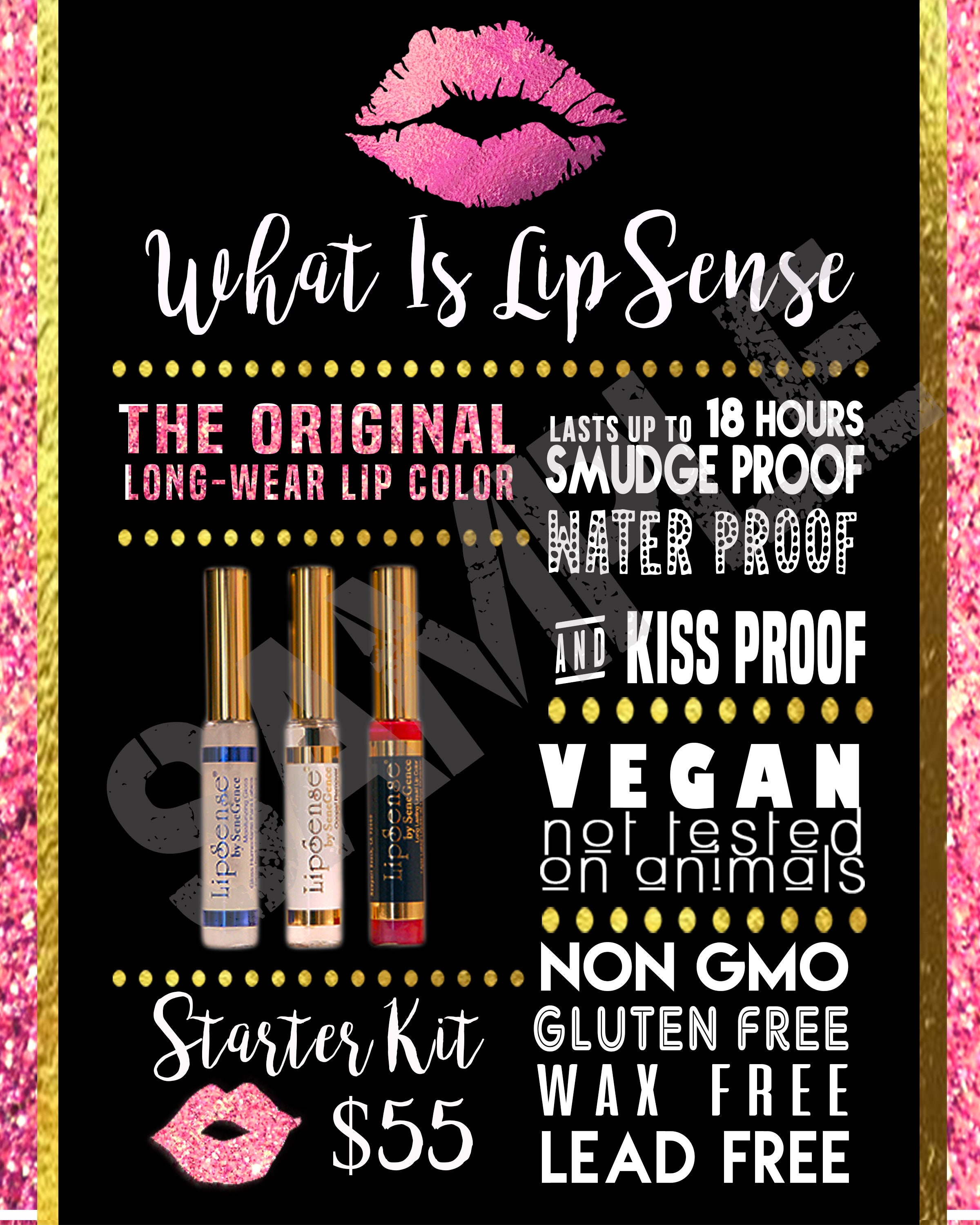 What is LipSense Graphic PINK GLITTER GRAPHIC