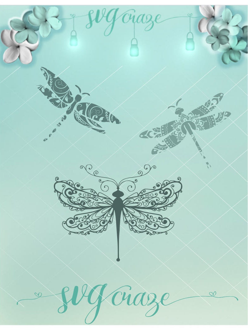 Download Dragonfly Mandala / Mandala SVG / Dragonfly Zentangle