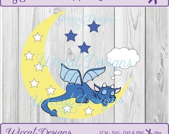 dragon svg, dragon on the moon, baby dragon svg, Nursery dragon, baby gift, newborn svg, dxf file, svg cricut file, iron on, vinyl craft