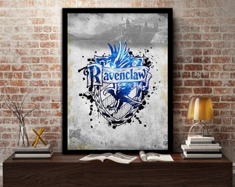 Ravenclaw,House, Print, Poster, Fan Art, Harry Potter, Crest, Hogwarts, Crown