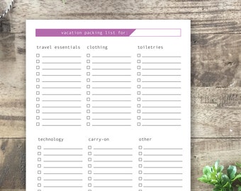 packing list pdf fileprintable