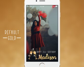 21st Birthday Geofilter Gift - Custom Name Free - 30th Filter 18th Snapchat Birthday Party Celebration Night 18th Personalized Filter 50th