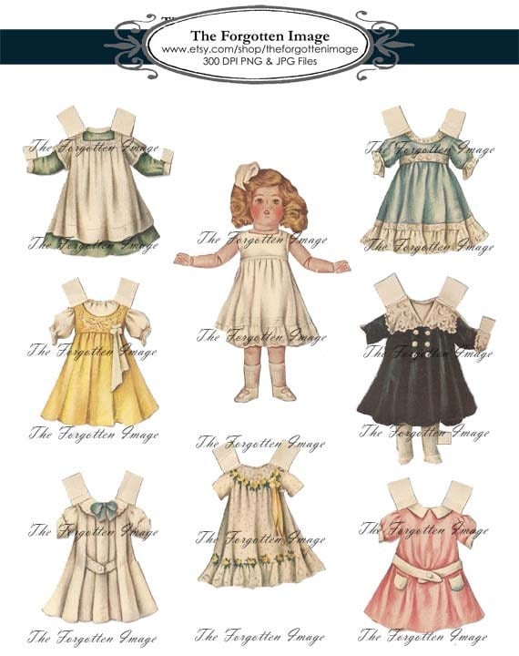 Digital Paper Dolls 1920s Vintage Doll and Clothes Paper