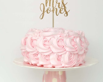 Future mrs cake topper, bachelorette party cake topper, engagement cake topper, gold cake topper, engagement party cake topper
