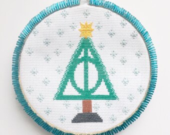 Harry Potter Cross Stitch Pattern: Deathly Hallows Cross Stitch, Snowflake Pattern, Christmas Cross Stitch, Harry Potter Christmas Gift