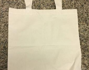 Set of 5, Unbleached Plain Cotton Canvas Tote Bag, 15 x 16, Great for Crafts