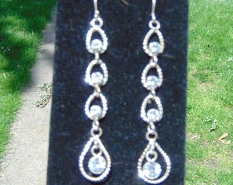 Earrings, rhinestones, costume
