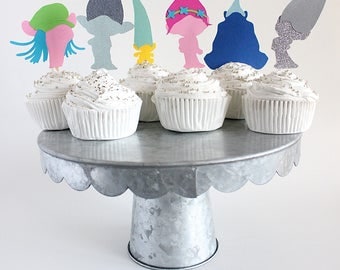 Trolls cupcake toppers, trolls birthday, trolls party decorations, trolls birthday decor, princess poppy cupcake, trolls invitation