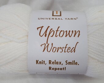 Universal, Uptown, Worsted, Yarn, 100%, acrylic, anti-pilling, 3.5oz, 180 yards, white