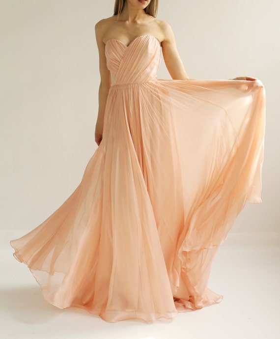 silk chiffon wedding gown