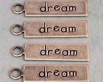 Dream Affirmation Charm, Antique Silver, Trinity Brass, 4 Pc. AS301