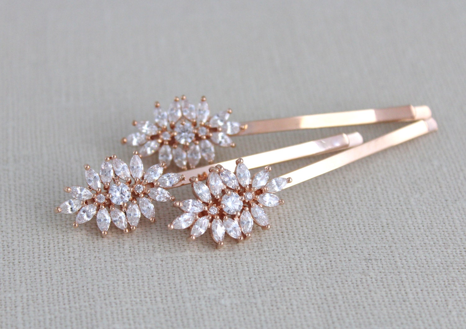 Rose Gold hair pins Bridal Hair pins Bridal Hair comb