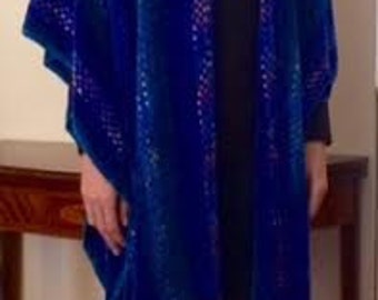 PDF Crochet Pattern Indian Summer Ruana Wrap Shawl