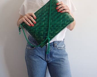 Wicker Purse Bag Vintage Rattan Bag Purse Shoulder Bag Crossbody
