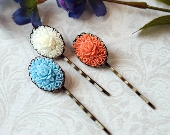 White Garden Rose Hair flower girl hair pin | etsy White Garden Rose Hair flower girl hair pin | etsy