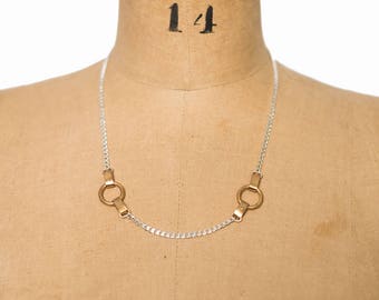 Aaliyah Mixed Metal Silver and Brass Necklace