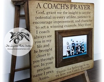 Football Coach Gift, Coach Thank You Gift, Coach Frame, A Coach's Prayer, 16x16 The Sugared Plums Frames