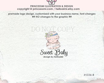 1334-8 newborn logo, baby logo, Premade Logo Design , sketch baby logo design, sweet newborn, photography , newborn photographer, family