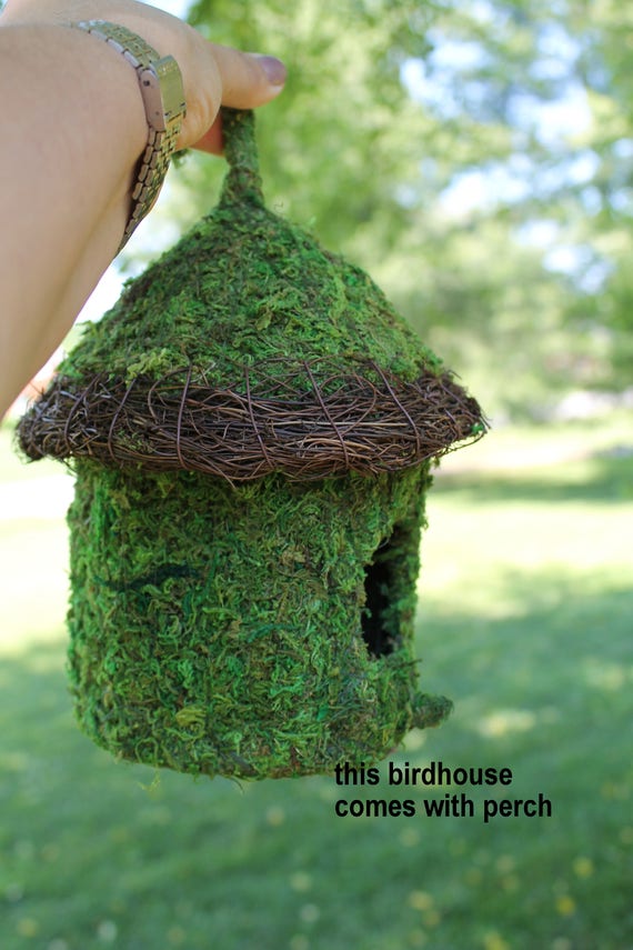 Father's Day Birdhouse bird house Moss covered