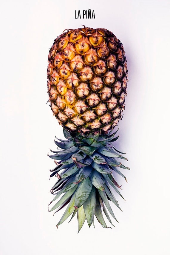 Items similar to PINEAPPLE Photo, Upside Down Pinepapple Photo, Food
