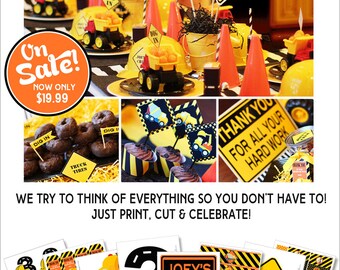Construction Birthday | Construction Party Printables | Construction Birthday Decorations | Dump Truck Party | Amanda's Parties To Go
