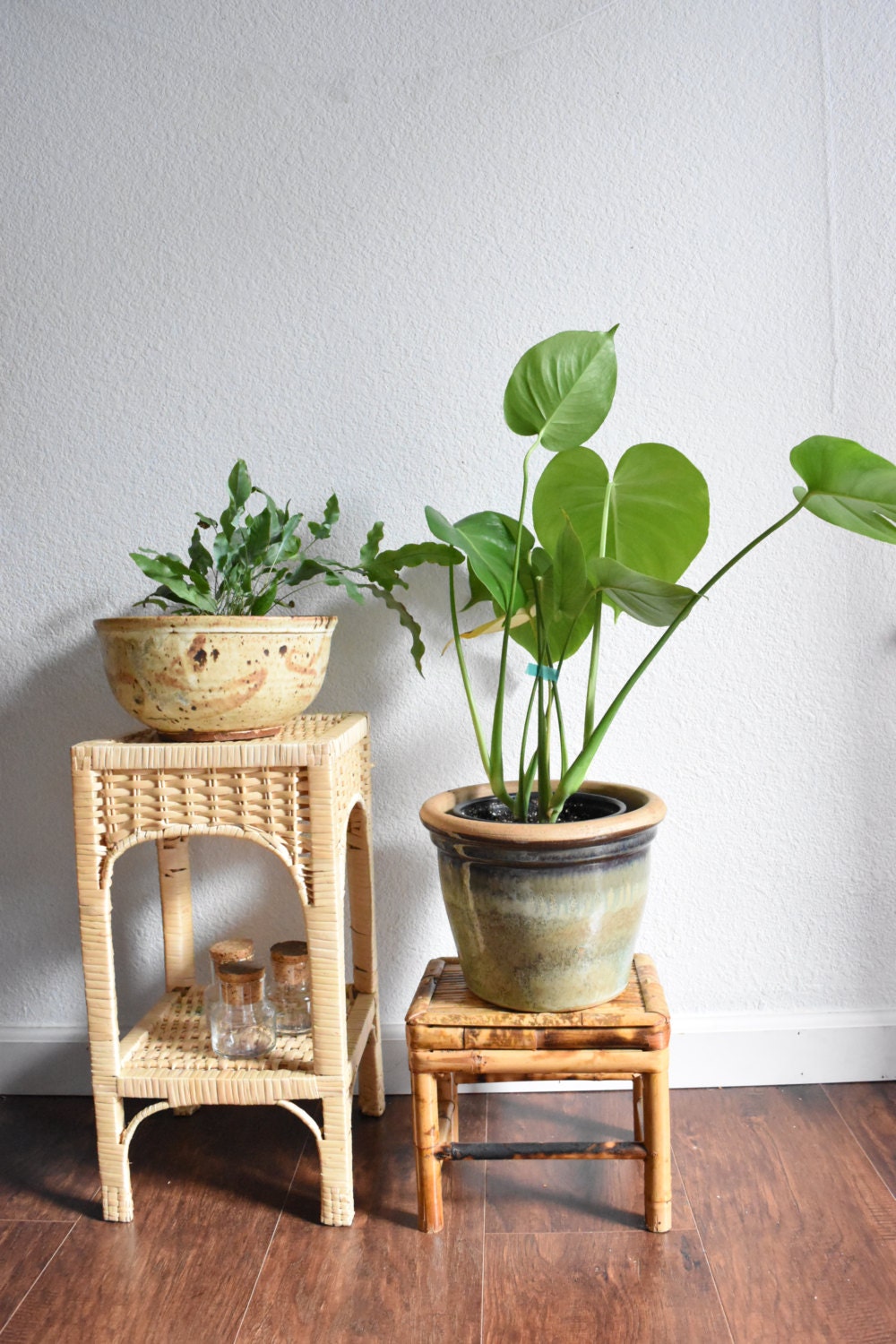 vintage bamboo stool / plant stand vintage bamboo stool / plant stand