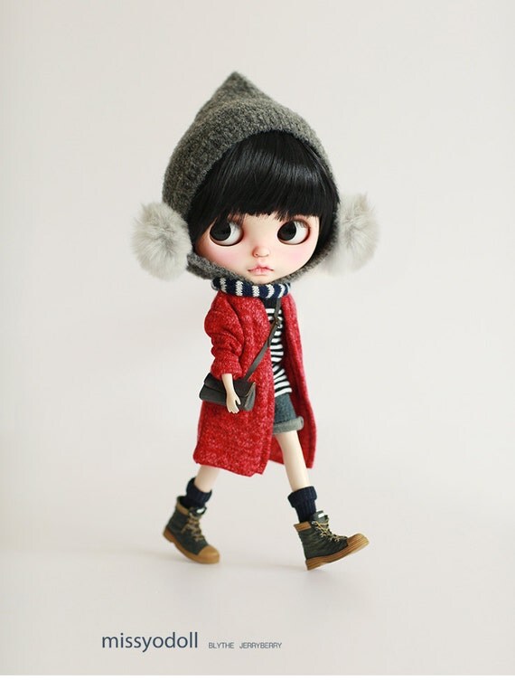 Missyo 2017 Winter & Spring - Overcoat for Blythe doll - Red