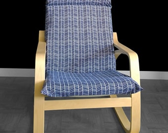 Navy IKEA POÄNG Chair Cover, Herringbone Ikea Seat Cover