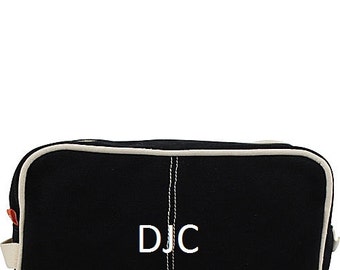 Personalized Dopp - Toiletry Shaving Travel Kit - Mens Shaving Kit - Groomsmen Gift - Embroidered Travel Toiletry Bag - Black Toiletry Bag
